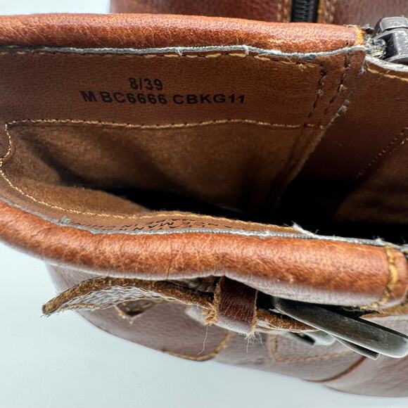 Born b.o.c. Traipse Brown Leather Ankle Double Buckle Comfort Booties 8 - Picture 2 of 8